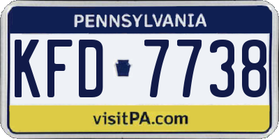 PA license plate KFD7738