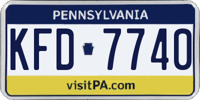 PA license plate KFD7740