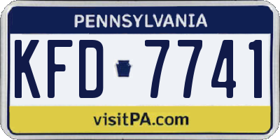PA license plate KFD7741