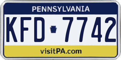 PA license plate KFD7742