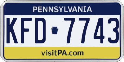 PA license plate KFD7743