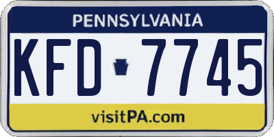 PA license plate KFD7745