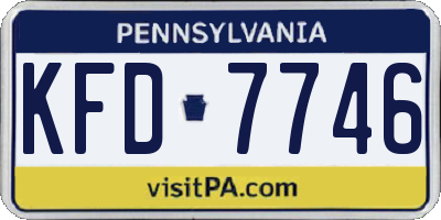 PA license plate KFD7746