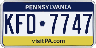 PA license plate KFD7747