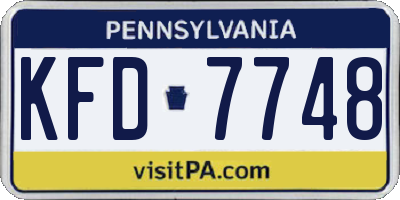 PA license plate KFD7748