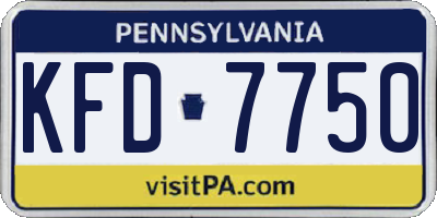 PA license plate KFD7750