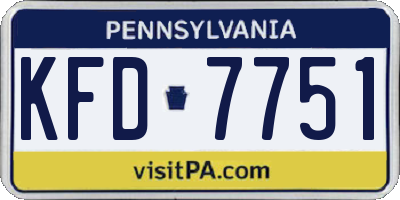 PA license plate KFD7751