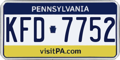 PA license plate KFD7752