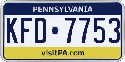 PA license plate KFD7753