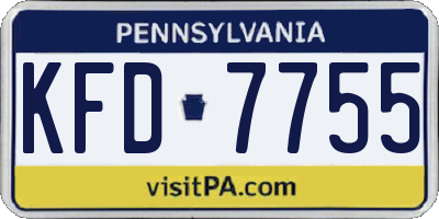 PA license plate KFD7755