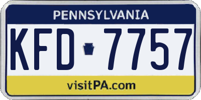PA license plate KFD7757