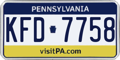 PA license plate KFD7758
