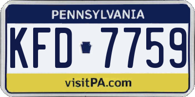 PA license plate KFD7759