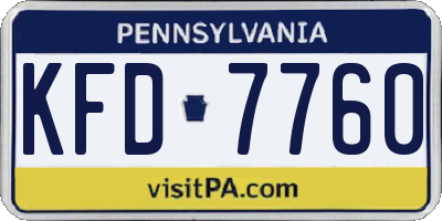 PA license plate KFD7760