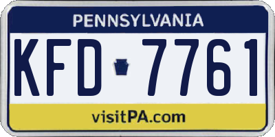 PA license plate KFD7761