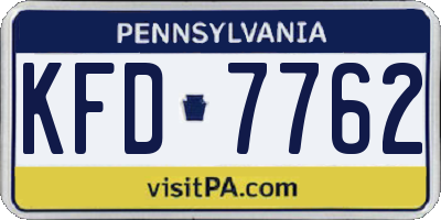 PA license plate KFD7762