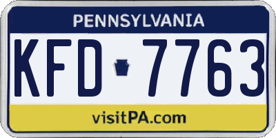 PA license plate KFD7763