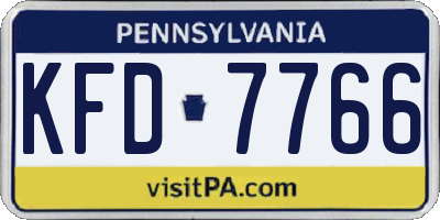 PA license plate KFD7766