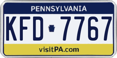 PA license plate KFD7767