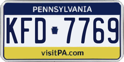 PA license plate KFD7769