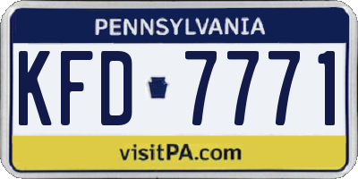 PA license plate KFD7771