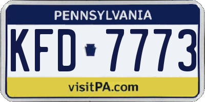 PA license plate KFD7773