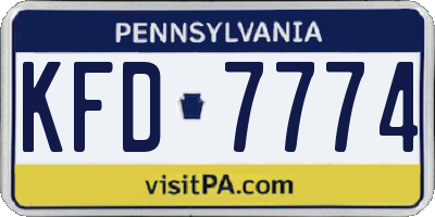 PA license plate KFD7774