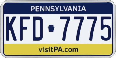 PA license plate KFD7775