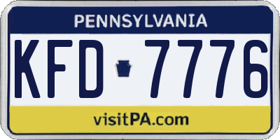 PA license plate KFD7776