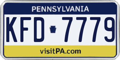 PA license plate KFD7779