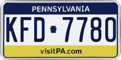 PA license plate KFD7780
