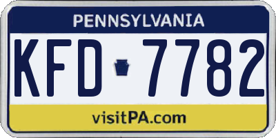 PA license plate KFD7782