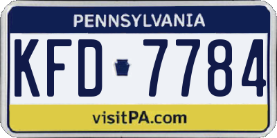 PA license plate KFD7784