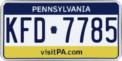 PA license plate KFD7785
