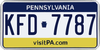 PA license plate KFD7787