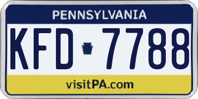PA license plate KFD7788