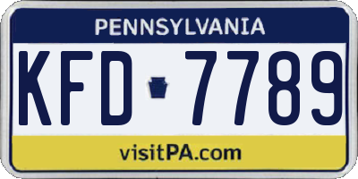 PA license plate KFD7789