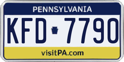 PA license plate KFD7790