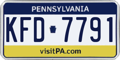PA license plate KFD7791
