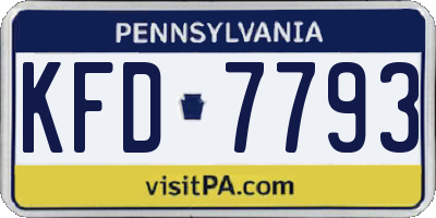 PA license plate KFD7793