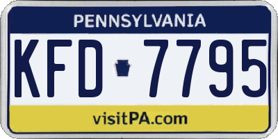 PA license plate KFD7795