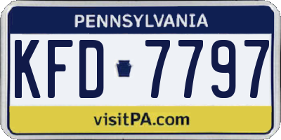 PA license plate KFD7797
