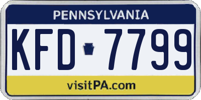 PA license plate KFD7799