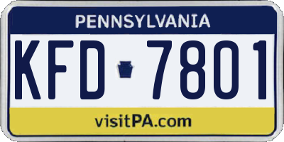 PA license plate KFD7801