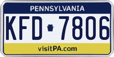 PA license plate KFD7806