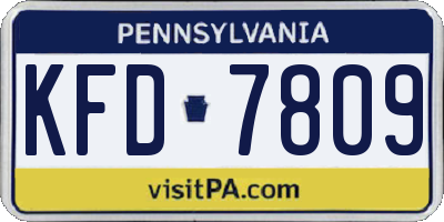 PA license plate KFD7809