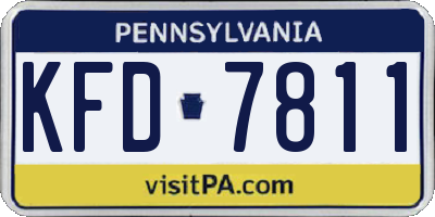 PA license plate KFD7811