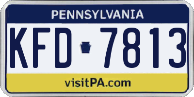 PA license plate KFD7813