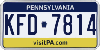 PA license plate KFD7814