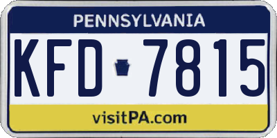 PA license plate KFD7815